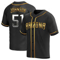Silnrao A.Diamondbacks #51 Randy Johnson Player Black Golden Replica Alternate Stitched Jerseys