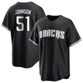 Silnrao A.Diamondbacks #51 Randy Johnson Player Black White Replica Alternate Stitched Jerseys