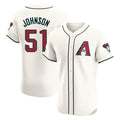 Silnrao A.Diamondbacks #51 Randy Johnson Player Cream Elite Home Patch Stitched Jerseys