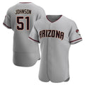 Silnrao A.Diamondbacks #51 Randy Johnson Player Gray Authentic Road Stitched Jerseys