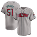 Silnrao A.Diamondbacks #51 Randy Johnson Player Gray Limited Away Stitched Jerseys