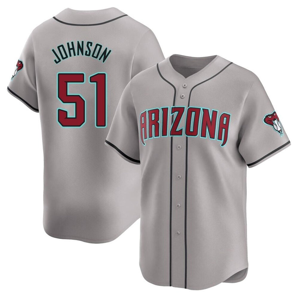 Silnrao A.Diamondbacks #51 Randy Johnson Player Gray Limited Away Stitched Jerseys