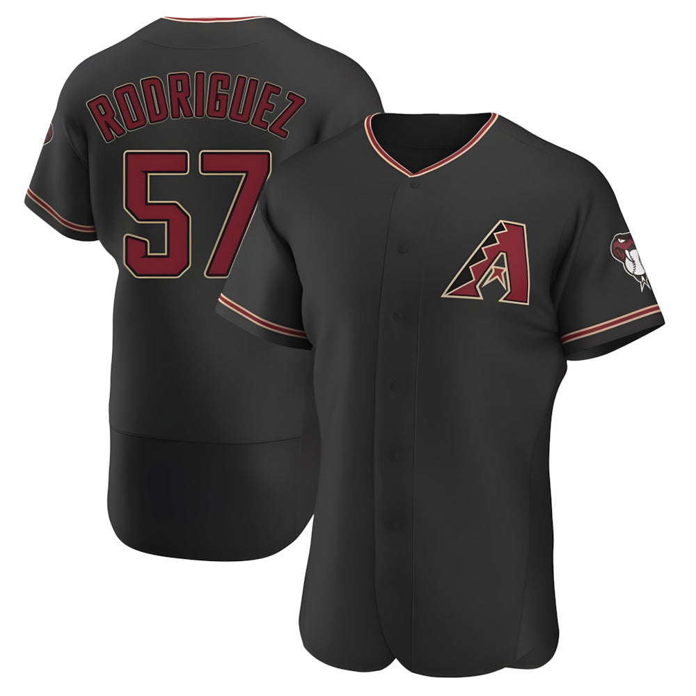 Silnrao A.Diamondbacks #57 Eduardo Rodriguez Player Black Alternate Stitched Jersey