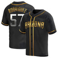 Silnrao A.Diamondbacks #57 Eduardo Rodriguez Player Black Golden Replica Alternate Stitched Jersey