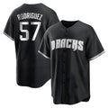 Silnrao A.Diamondbacks #57 Eduardo Rodriguez Player Black White Replica Alternate Stitched Jersey