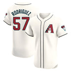 Silnrao A.Diamondbacks #57 Eduardo Rodriguez Player Cream Elite Home Stitched Jersey