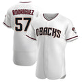 Silnrao A.Diamondbacks #57 Eduardo Rodriguez Player White Crimson Home Stitched Jersey