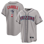 Silnrao A.Diamondbacks #7 Corbin Carroll Player Gray USA 250 Fourth of July Home Game Stitched Jerseys