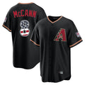 Silnrao A.Diamondbacks #8 James McCann Player Black USA 250 Fourth of July Game Home Stitched Jerseys
