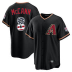 Silnrao A.Diamondbacks #8 James McCann Player Black USA 250 Fourth of July Game Home Stitched Jerseys