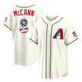 Silnrao A.Diamondbacks #8 James McCann Player Cream USA 250 Fourth of July Home Game Stitched Jerseys