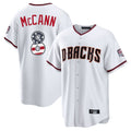Silnrao A.Diamondbacks #8 James McCann Player White USA 250 Fourth of July Home Game Stitched Jerseys