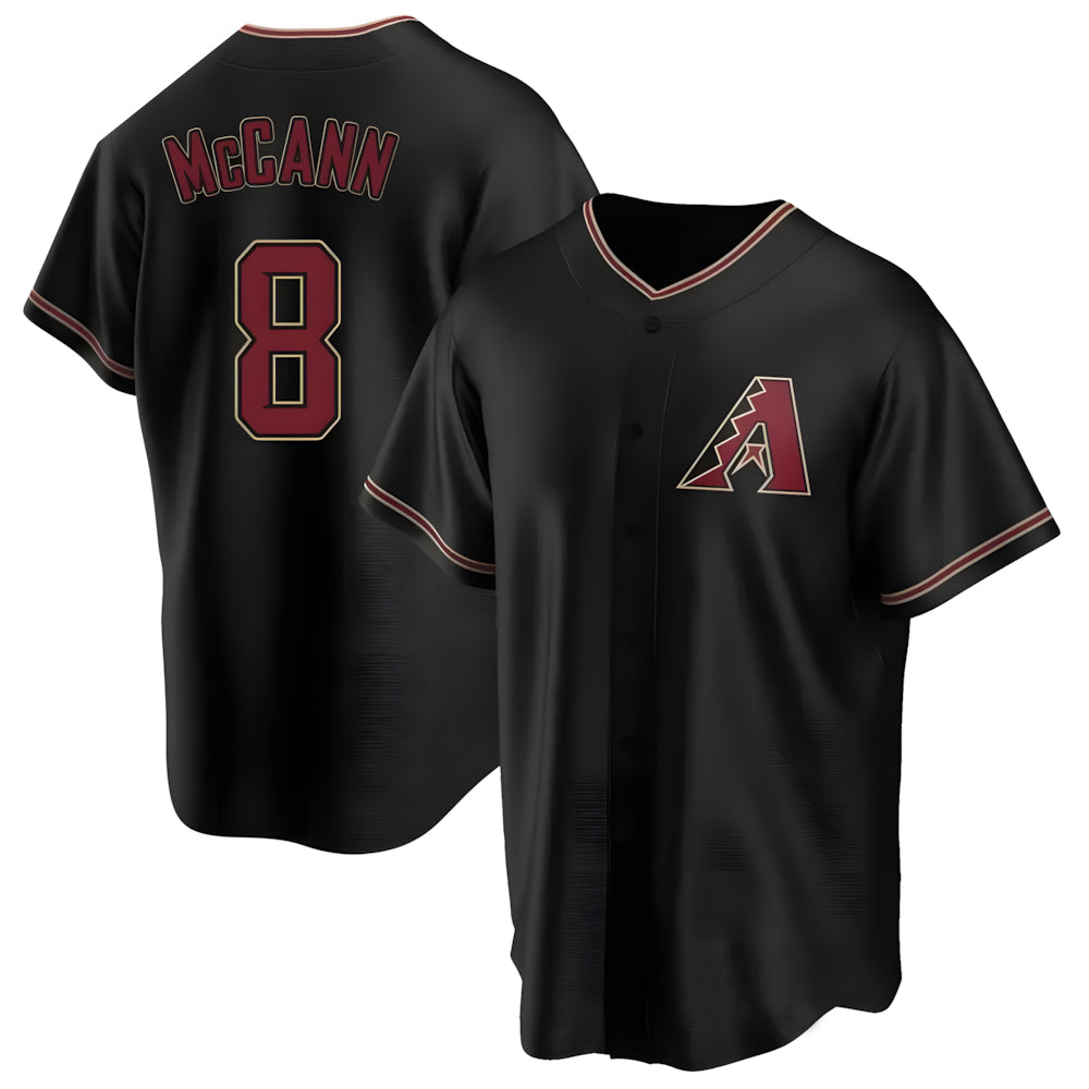 Silnrao A.Diamondbacks #8 James McCann Player Black Replica Alternate Stitched Jersey