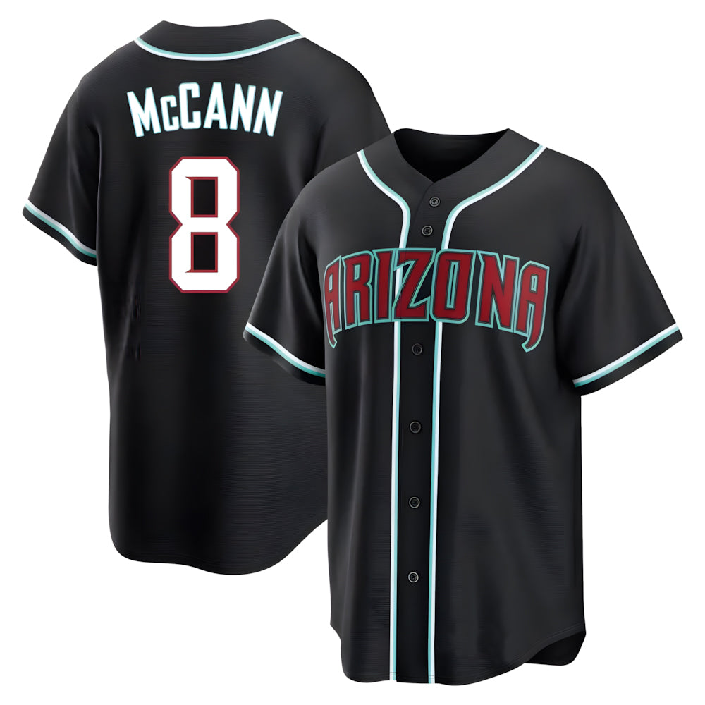 Silnrao A.Diamondbacks #8 James McCann Player Black Replica Fashion Out Stitched Jersey