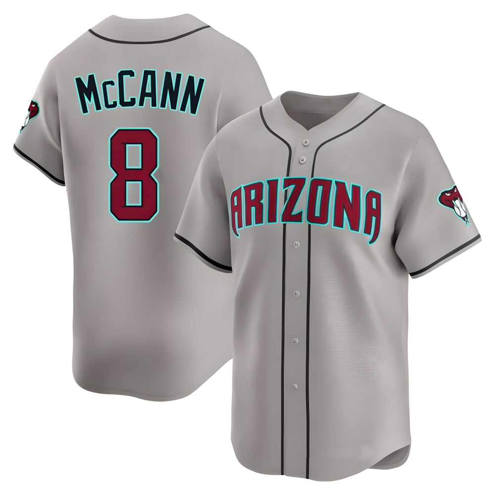 Silnrao A.Diamondbacks #8 James McCann Player Gray Limited Alternate Stitched Jersey
