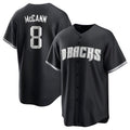 Silnrao A.Diamondbacks #8 James McCann Player White Replica Black 2026 World Series Stitched Jersey