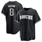 Silnrao A.Diamondbacks #8 James McCann Player White Replica Black 2026 World Series Stitched Jersey