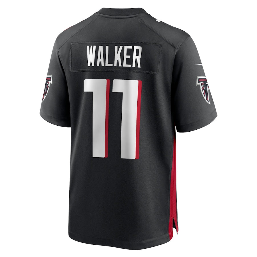Silnrao A.Falcons #11 Jalon Walker Player Black Home Game Stitched Jerseys