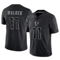 Silnrao A.Falcons #11 Jalon Walker Player Black RFLCTV Limited Stitched Jerseys