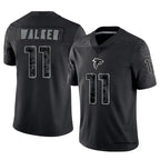 Silnrao A.Falcons #11 Jalon Walker Player Black RFLCTV Limited Stitched Jerseys