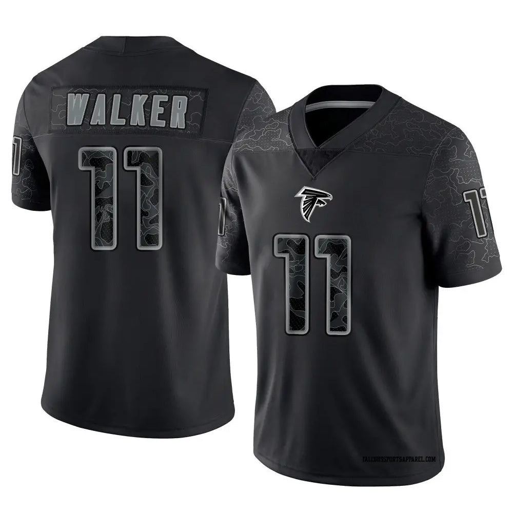 Silnrao A.Falcons #11 Jalon Walker Player Black RFLCTV Limited Stitched Jerseys