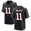 Silnrao A.Falcons #11 Jalon Walker Player Black Throwback Game Stitched Jerseys