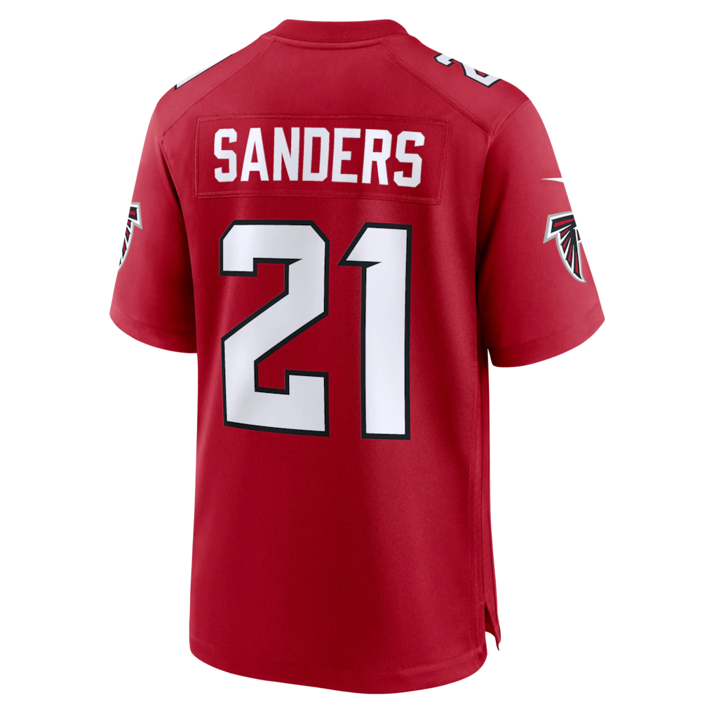 Silnrao A.Falcons #21 Deion Sanders Red Retired Player Game Stitched Jerseys