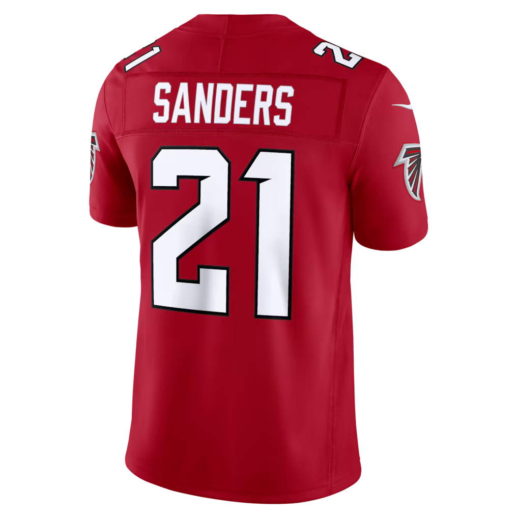 Silnrao A.Falcons #21 Deion Sanders Red Vapor F.U.S.E. Stitched Retired Limited Stitched Jerseys