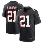 Silnrao A.Falcons #21 Deion Sanders Black Player Game Stitched Jerseys