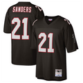 Silnrao A.Falcons #21 Deion Sanders Mitchell & Ness Black 1992 Retired Player Replica Stitched Jerseys