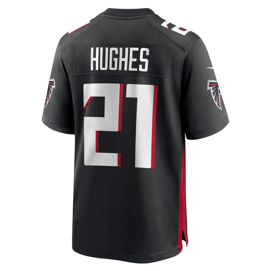 Silnrao A.Falcons #21 Mike Hughes Player Black Home Game Stitched Jerseys