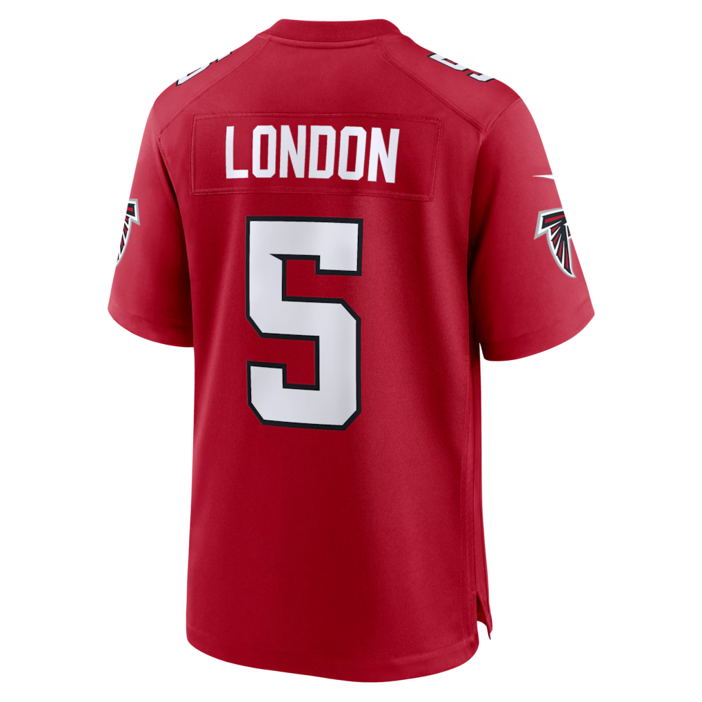 Silnrao A.Falcons #5 Drake London Red Game Stitched Jerseys