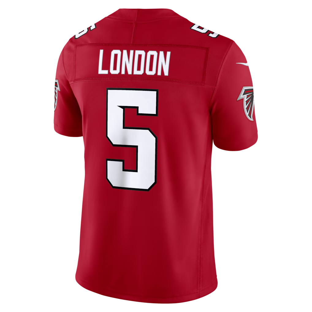 Silnrao A.Falcons #5 Drake London Red Team Vapor F.U.S.E. Limited Stitched Jerseys