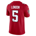 Silnrao A.Falcons #5 Drake London Red Team Vapor F.U.S.E. Limited Stitched Jerseys