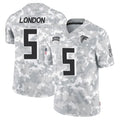 Silnrao A.Falcons #5 Drake London Player Arctic Camo Salute to Service Limited Jerseys
