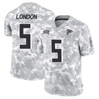 Silnrao A.Falcons #5 Drake London Player Arctic Camo Salute to Service Limited Jerseys