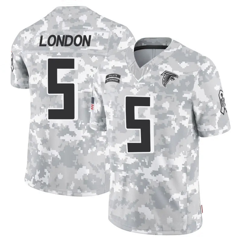 Silnrao A.Falcons #5 Drake London Player Arctic Camo Salute to Service Limited Jerseys