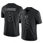 Silnrao A.Falcons #5 Drake London Player Black RFLCTV Limited Stitched Jerseys