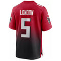 Silnrao A.Falcons #5 Drake London Player Red Home Game Stitched Jerseys