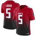 Silnrao A.Falcons #5 Drake London Player Red Vapor F.U.S.E. Limited Stitched Jerseys