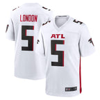 Silnrao A.Falcons #5 Drake London Player White Game Stitched Jerseys
