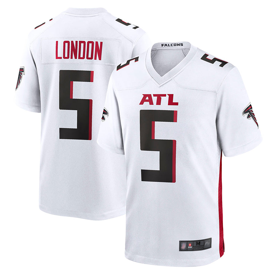 Silnrao A.Falcons #5 Drake London Player White Game Stitched Jerseys