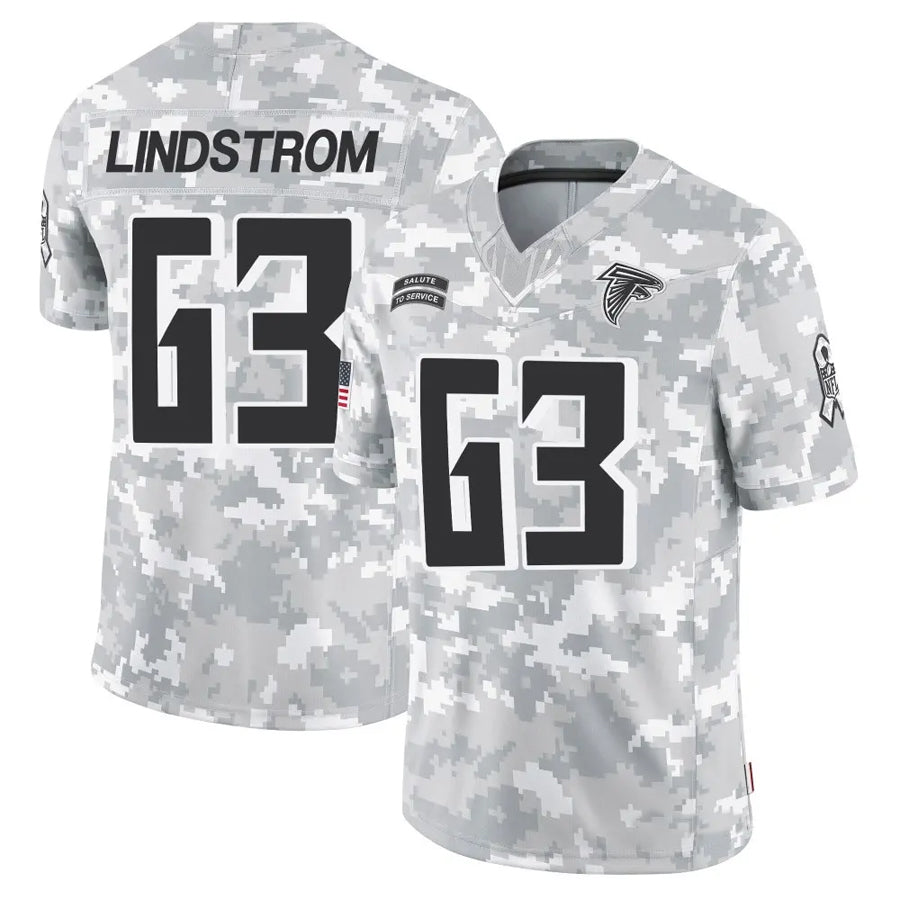 Silnrao A.Falcons #63 Chris Lindstrom Player Arctic Camo Salute to Service Limited Stitched Jerseys