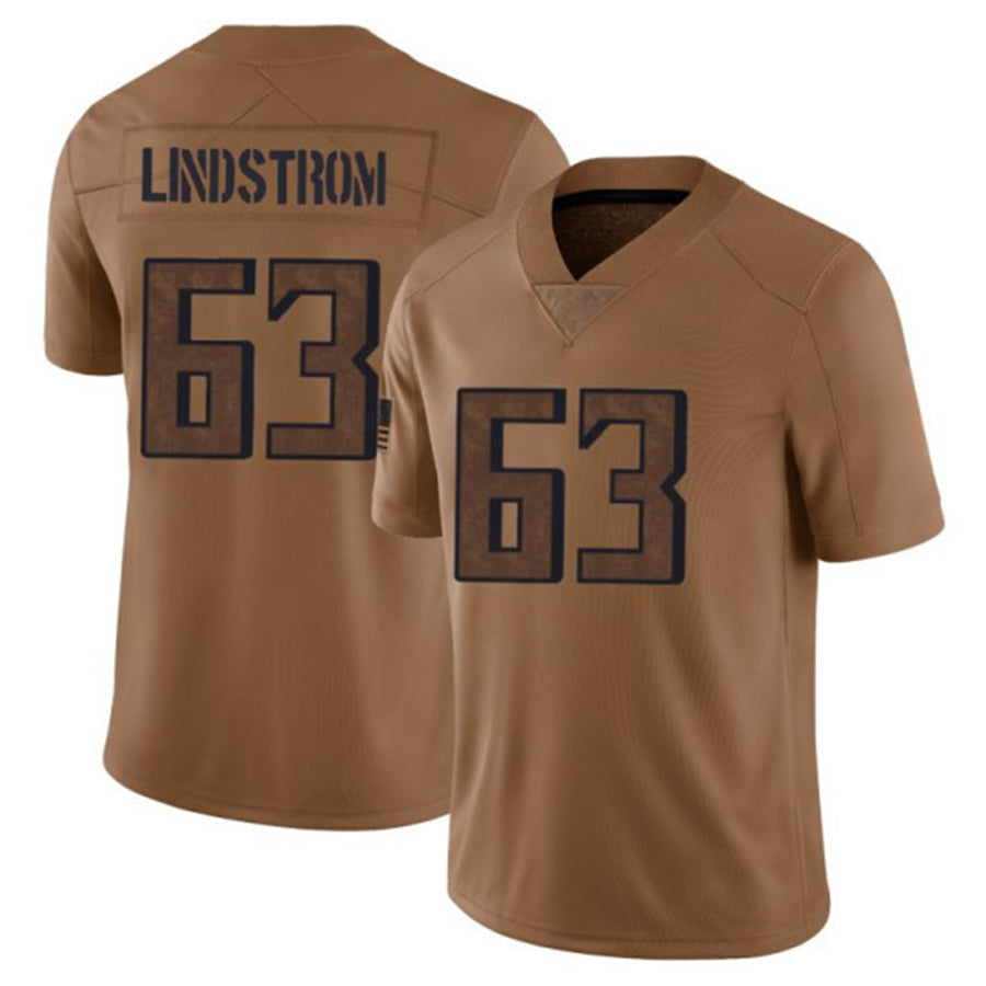 Silnrao A.Falcons #63 Chris Lindstrom Player Brown Salute To Service Limited Stitched Jerseys