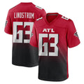 Silnrao A.Falcons #63 Chris Lindstrom Player Red Home Game Stitched Jerseys