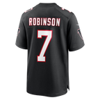 Silnrao A.Falcons #7 Bijan Robinson Black Throwback Game Stitched Jerseys