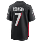 Silnrao A.Falcons #7 Bijan Robinson Player Black Game Home Stitched Jerseys
