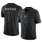 Silnrao A.Falcons #7 Bijan Robinson Player Black RFLCTV Limited Stitched Jerseys