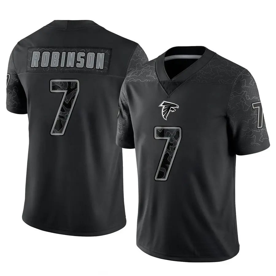 Silnrao A.Falcons #7 Bijan Robinson Player Black RFLCTV Limited Stitched Jerseys