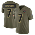 Silnrao A.Falcons #7 Bijan Robinson Player Salute To Service Olive Stitched Jerseys